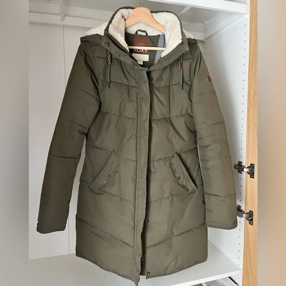 Roxy Ellie Hooded Waterproof Puffer Jacket Sz Small (no fur included) - Picture 2 of 8